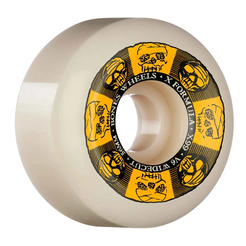 Skateboard Wheels for Multi-Use Applications-Bones Wide-Cut X-Formula Black/Gold Wheels