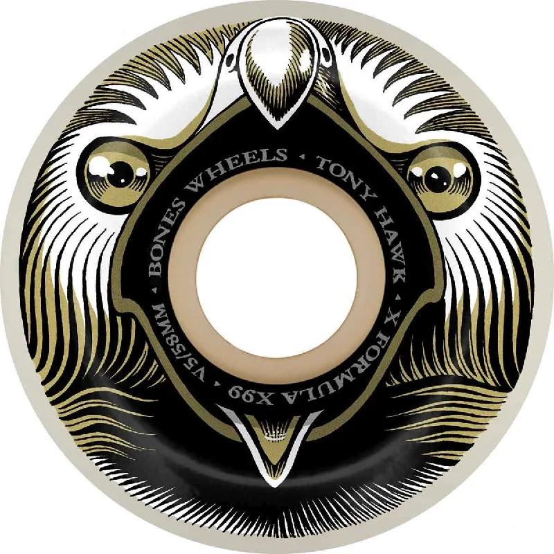 Longboard Skateboard Wheels-Bones X-Formula Hawk Beak & Destroy 99A V5 SIDECUT (58MM)