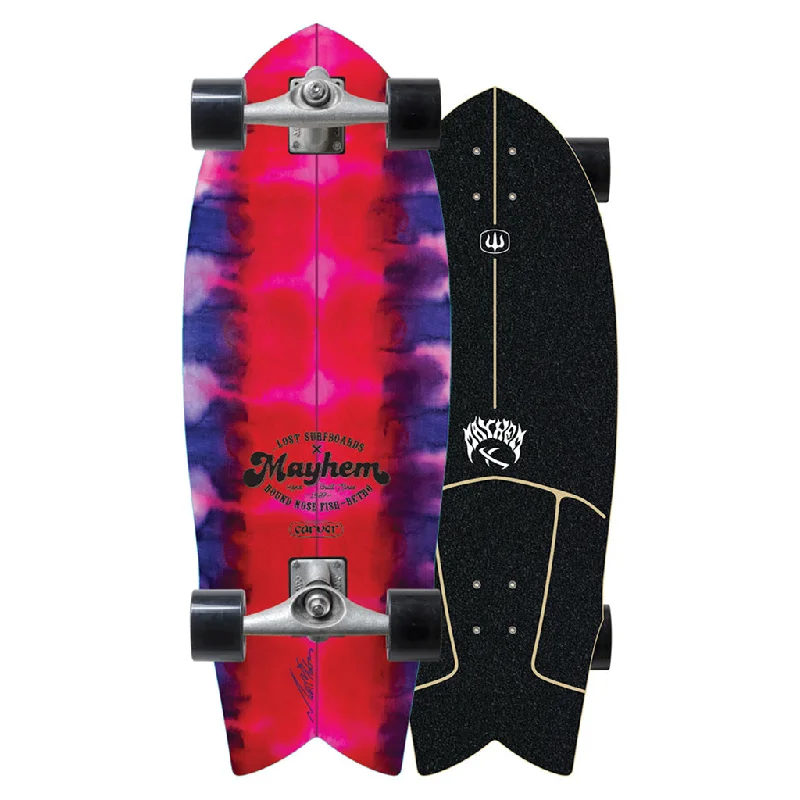 Skateboard with Low Maintenance-Carver Skateboards x LOST RNF Retro Pink Surfskate CX Raw Complete - (V3)29.5"