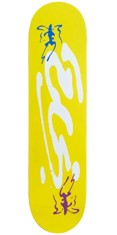 Skateboard Deck with Minimal Chipping-CCS Ink Blot Logo Skateboard Deck - Yellow