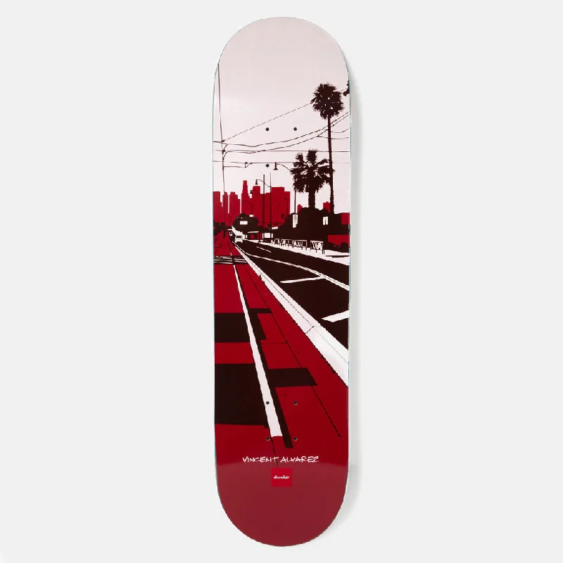 Skateboard Deck with Concave Shape-Chocolate Skateboards - 8.25" Vincent Alvarez Evan Hecox City ('23) Skateboard Deck - Red