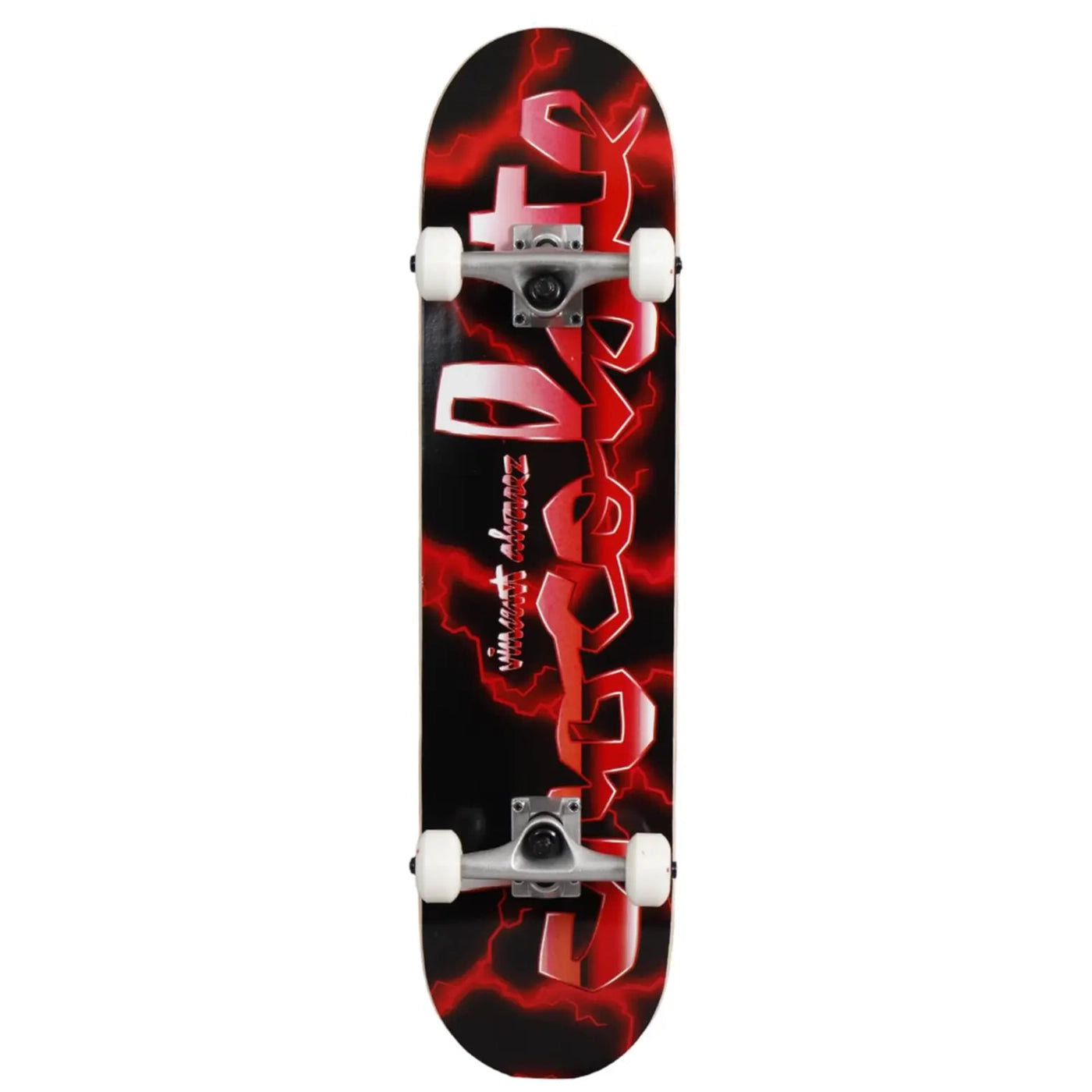 Skateboard with High-Speed Deck-Chocolate Skateboards Lightning Red Vincent Alvarez Complete Skateboard - 7.875"