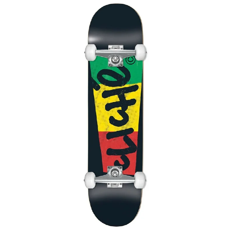 Skateboard with Minimalist Design-Cliche Skateboards Block Rasta Complete Skateboard - 7.5"