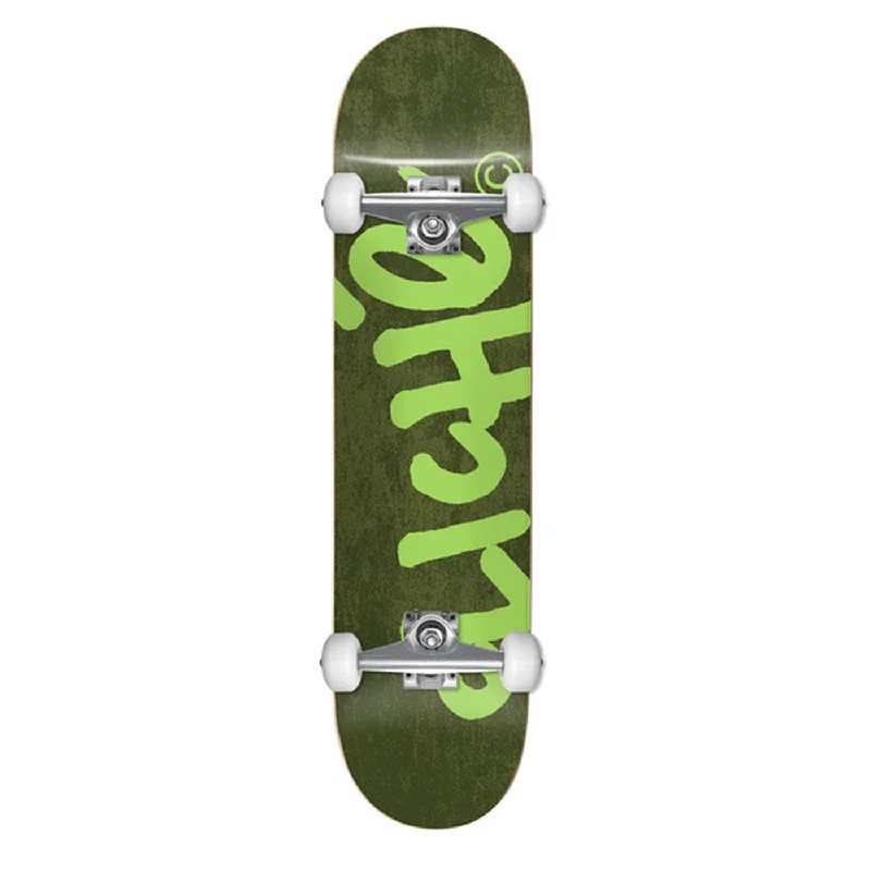 Skateboard with Bamboo Deck-Cliche Skateboards Handwritten Youth Forest Green Complete Skateboard - 7.375"