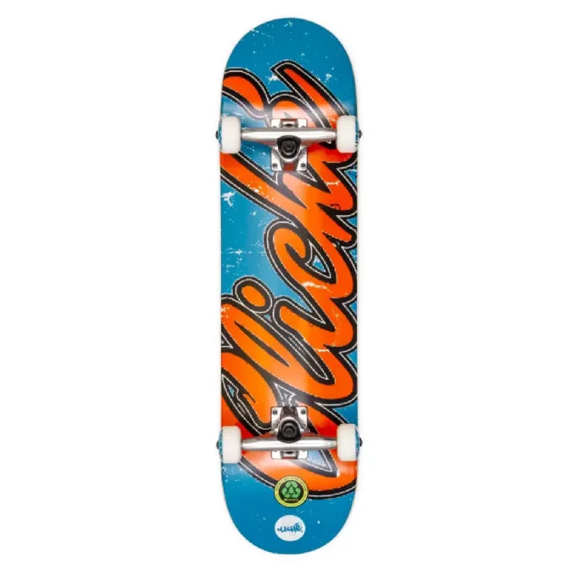 Skateboard for Boys-Cliche Skateboards Old Logo Blue / Orange Complete Skateboard - 8"