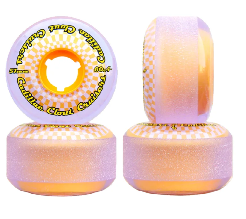 Kids' Skateboard Wheels-Cadillac CLOUT 57MM/80A PURPLE/YELLOW cruiser wheels