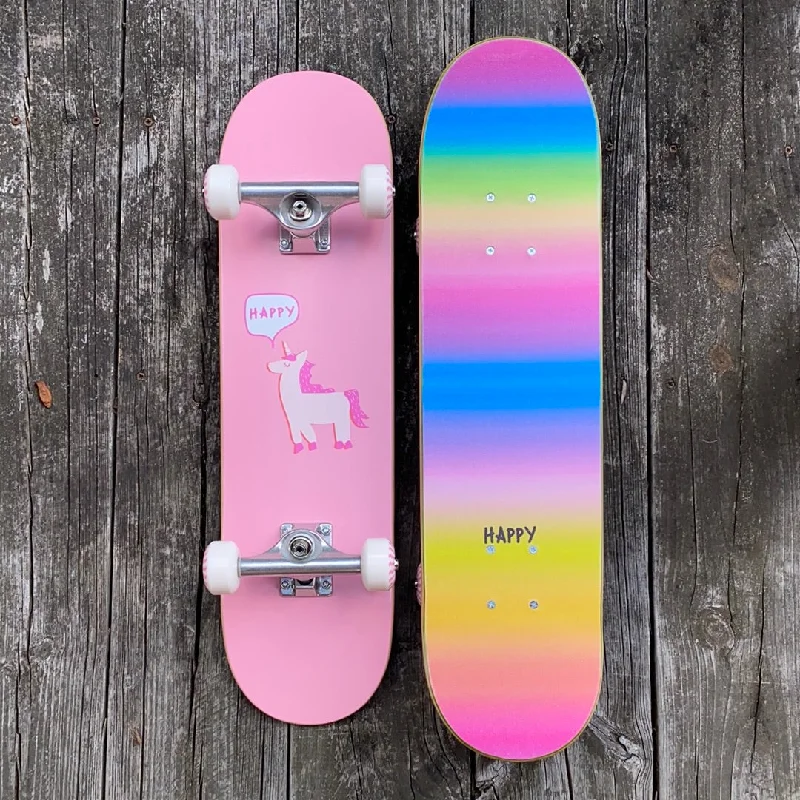 Skateboard for Outdoor Skating-Happy Unicorn 7.25