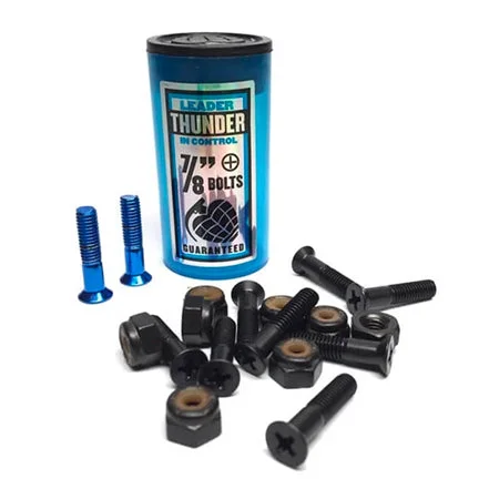 Skateboard Hardware With Enhanced Stability-Thunder Phillips Bolts 7/8" Black/Blue