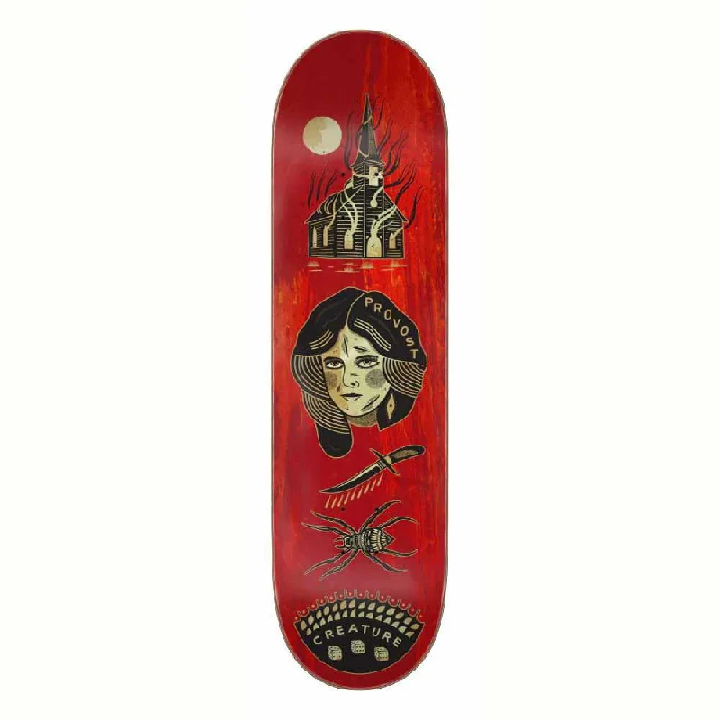 Skateboard Deck with Minimalist Design-Creature Skateboard Deck Provost Origins Red/Black/Gold 8.47"