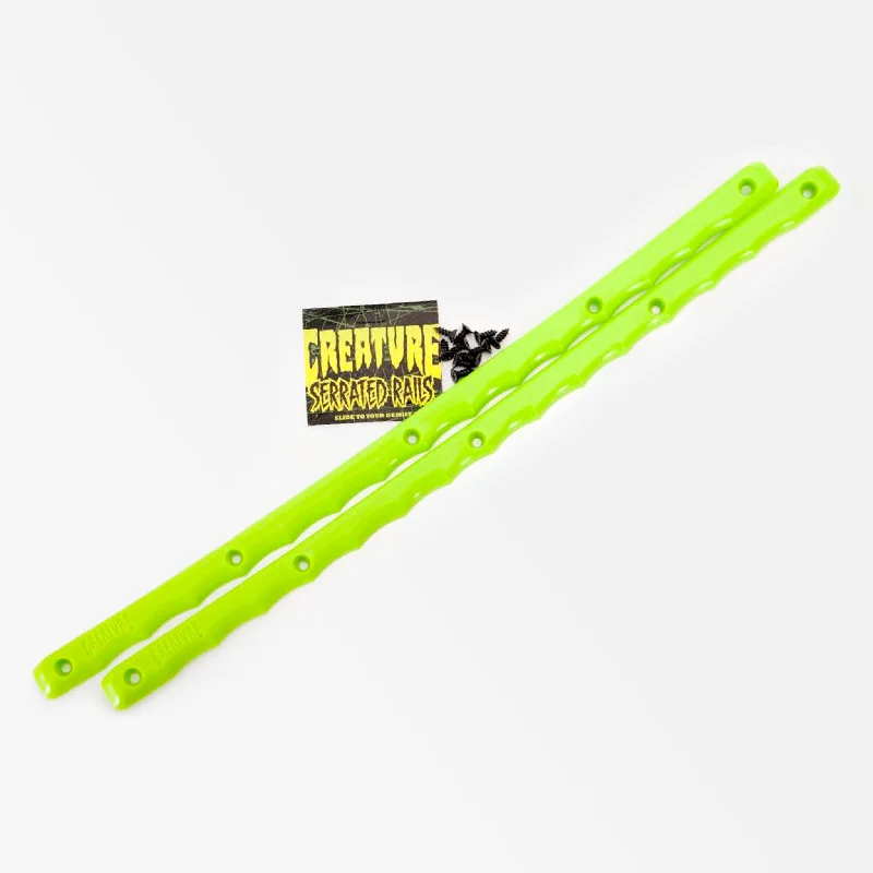 Adjustable Length Skateboard Rails-Creature Skateboards - Serrated Rails - Green