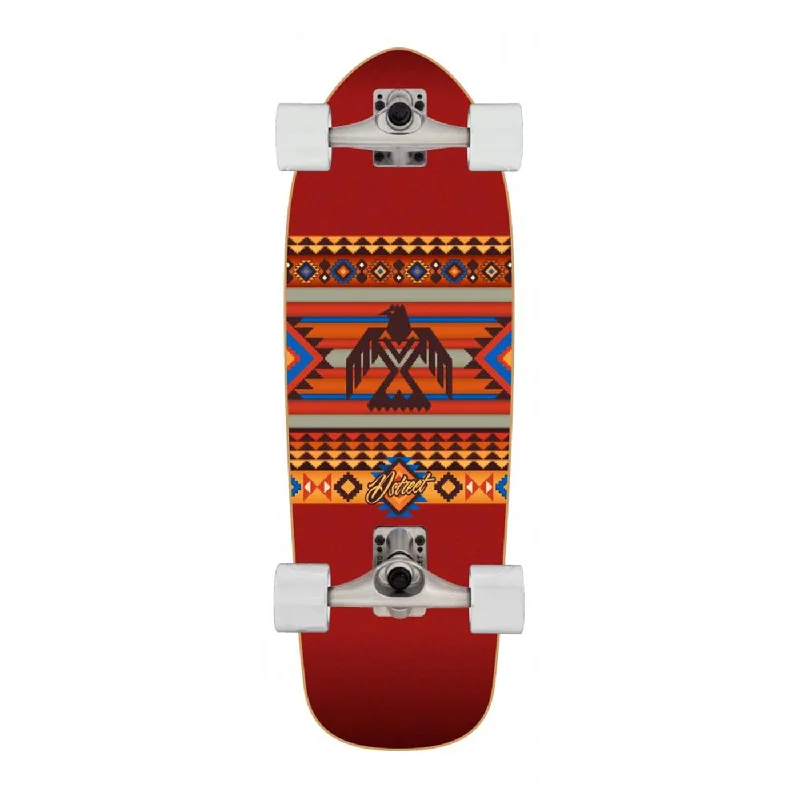 Skateboard with Maple Deck-D Street Surfskate Aztec Baja Cruiser Complete Skateboard - 10"