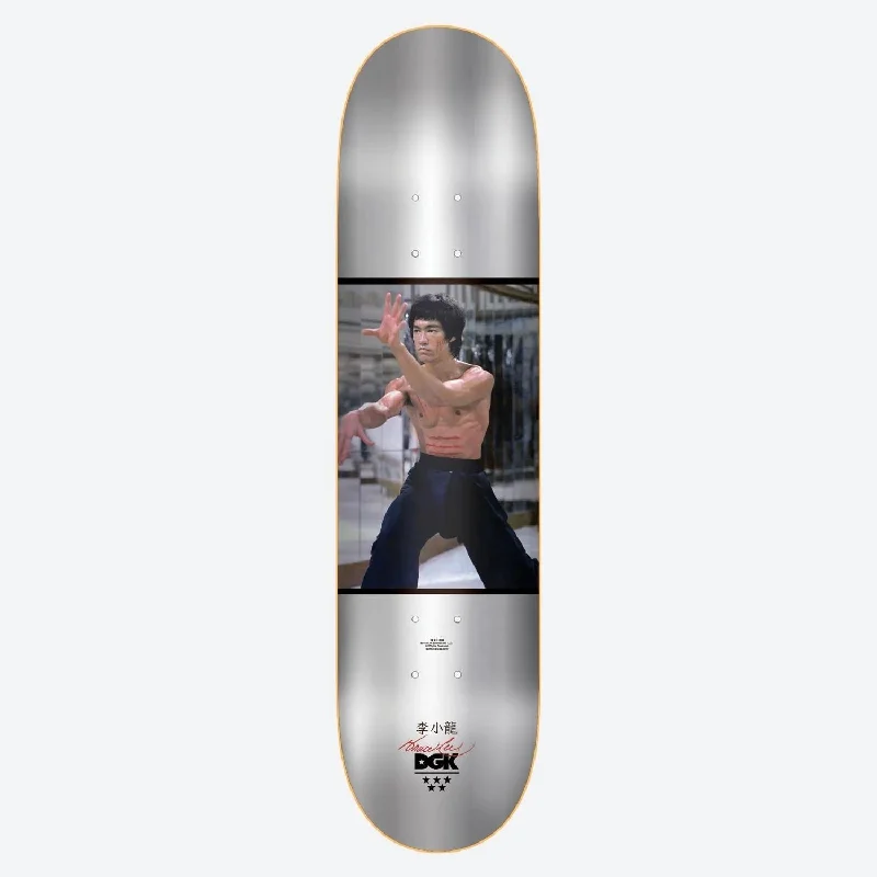 Skateboard Deck for Pro-Level Skaters-DGK x Bruce Lee Like Echo (Silver Foil) Skateboard Deck - 8.06"