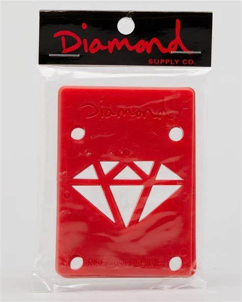 Pro Skater Approved Skateboard Hardware-Diamond Rise & Shine Risers - Red