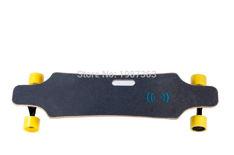 Skateboard with High Trucks-Dual drive completed electric skateboard longboard 63mm hub motor 90mm wheel  4.4AH li-ion Battery mini remote