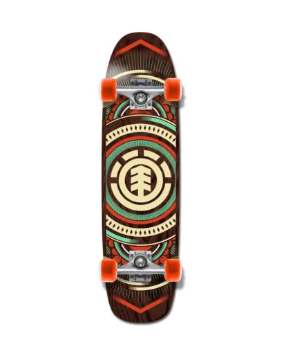 Skateboard with Wide Deck-Element Hatched Cruiser Complete Skateboard - 8.75"