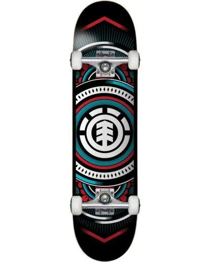 Skateboard with High-End Parts-Element "Hatched Red Blue" 8.0" Complete Skateboard