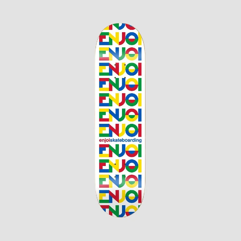 Skateboard Deck for Urban Skating-Enjoi All Caps Hybrid Skateboard Deck White - 8"