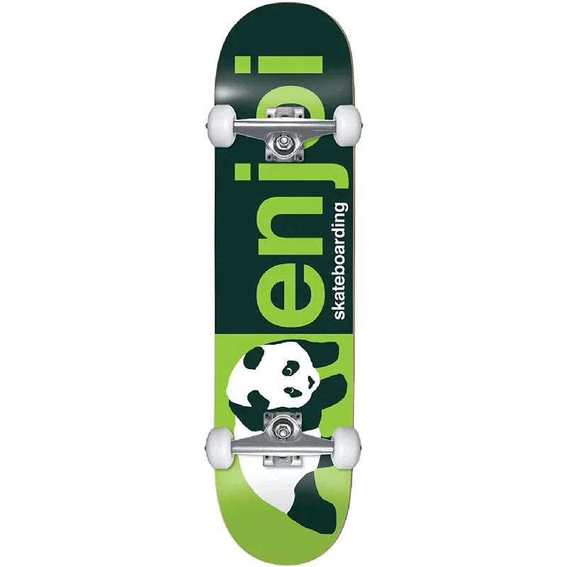 Skateboard with Hard Wheels-Enjoi Half and Half Green Complete Skateboard - 8"