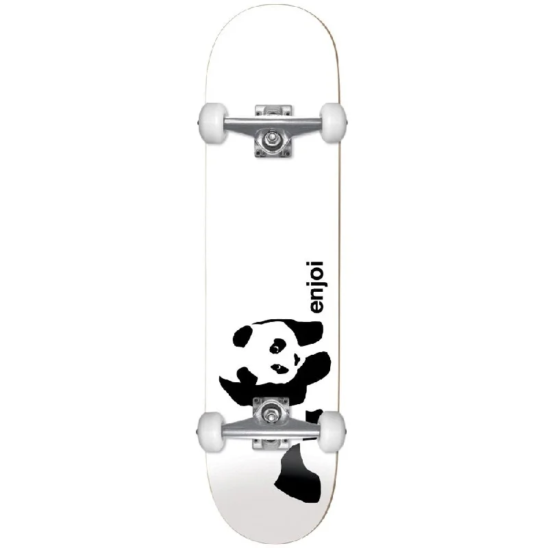 Skateboard for Indoor Skating-Enjoi Whitey Panda FP Complete Skateboard 7.75" - White