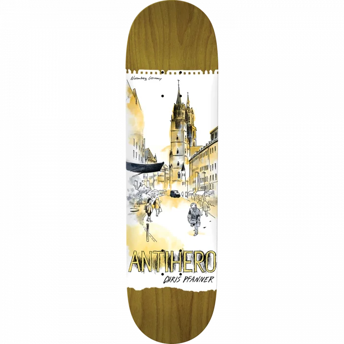 Skateboard Deck for Hardcore Tricksters-Antihero Pfanner Cityscapes Skateboard Deck -8.38 DECK ONLY