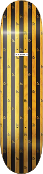 Skateboard Deck with Modern Aesthetics-Hs Stripes Skateboard Deck -8.0 Black/Yellow DECK ONLY