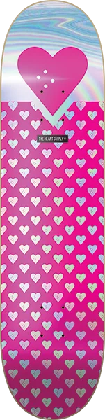 Skateboard Deck with High Resilience-Hs Sweethearts Foil Skateboard Deck -7.75 Pink DECK ONLY