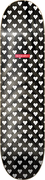 Skateboard Deck with Anti-Slip Surface-Hs Sweethearts Skateboard Deck -8.25 Black/White DECK ONLY