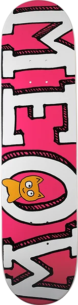 Skateboard Deck with Pop & Control-Meow Logo Skateboard Deck -7.75 Pink DECK ONLY