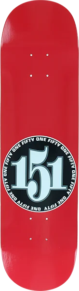 Skateboard Deck with Perfect Weight Distribution-151 Team Numbers Skateboard Deck -7.5 Red DECK ONLY