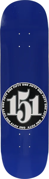 Skateboard Deck with Laminated Protection-151 Team Numbers Skateboard Deck -7.75 Blue DECK ONLY