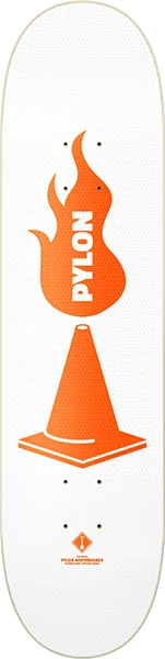 Skateboard Deck with Iconic Skate Brands-Pylon The Shovel Skateboard Deck -8.0 White DECK ONLY