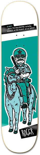 Skateboard Deck for Bumpy Roads-Roger Police Horse Skateboard Deck -8.0 DECK ONLY