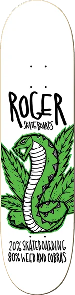 Skateboard Deck for Skateboarding Teams-Roger Weed & Cobras Skateboard Deck -8.0 White DECK ONLY