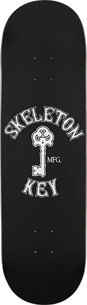 Skateboard Deck for Beginners and Pros-Skeleton Key Key Logo Skateboard Deck -8.0 Black DECK ONLY