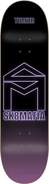 Skateboard Deck with Shock Absorption-Sk8mafia Turner House Logo Neon Skateboard Deck -8.0 DECK ONLY