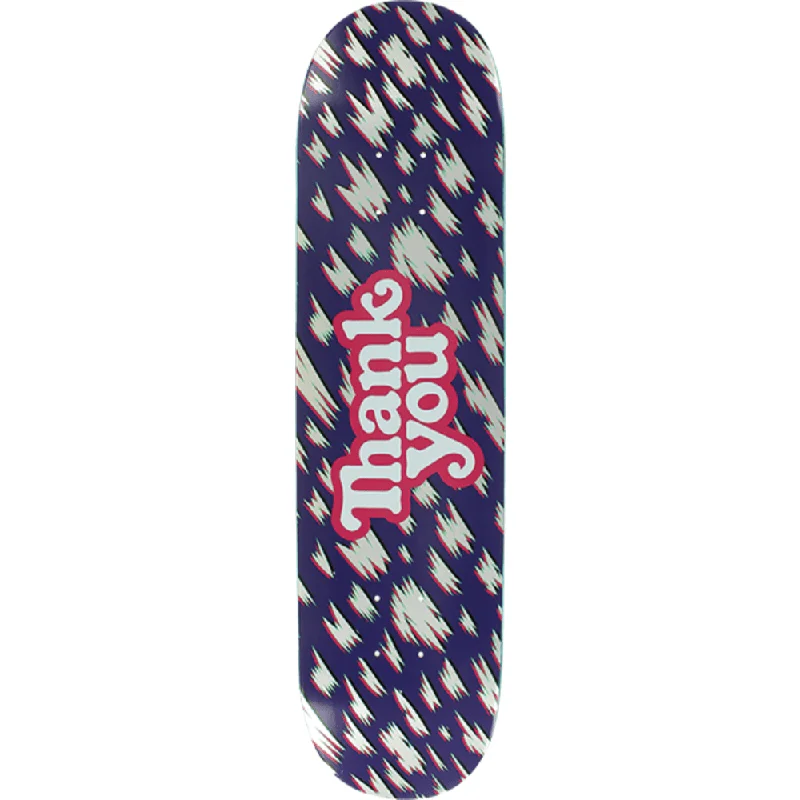 Skateboard Deck for Custom Builds-Thank You Modern Logo Skateboard Deck -7.75 Silver Foil DECK ONLY