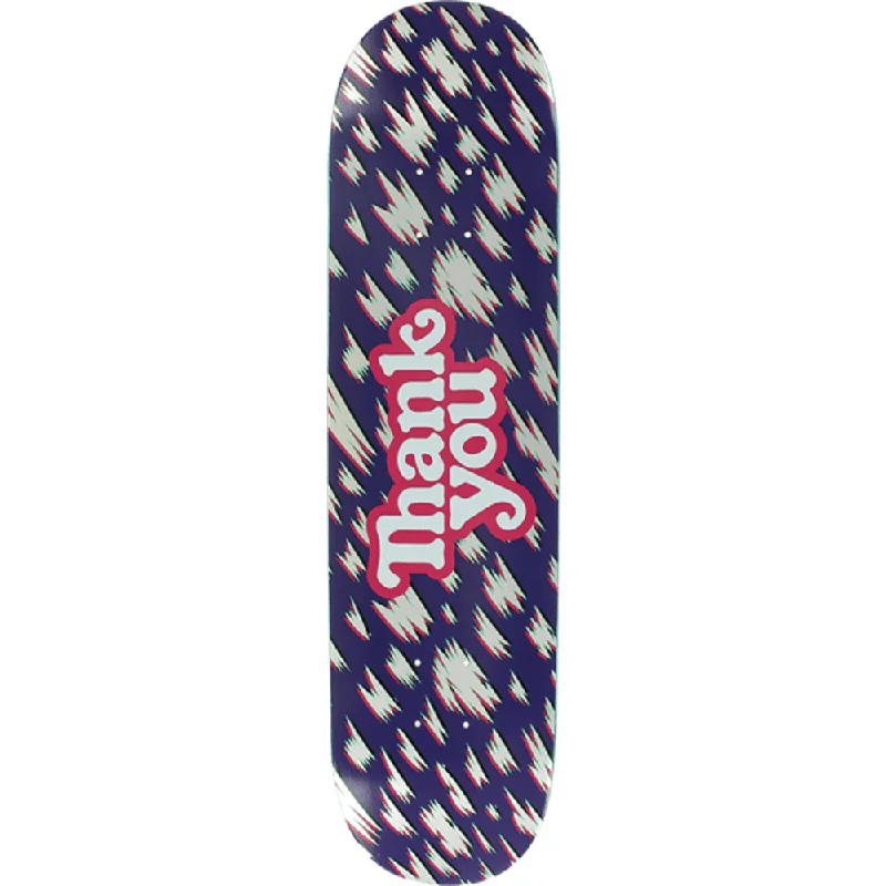 Skateboard Deck with Shallow Concave-Thank You Modern Logo Skateboard Deck -8.0 Silver Foil DECK ONLY