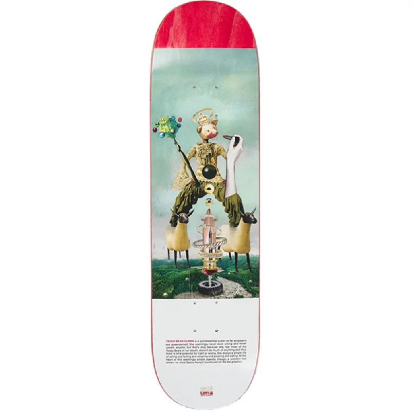 Skateboard Deck with Bamboo-Uma Steenhoudt Teddy Bear Queen Skateboard Deck -7.75 DECK ONLY