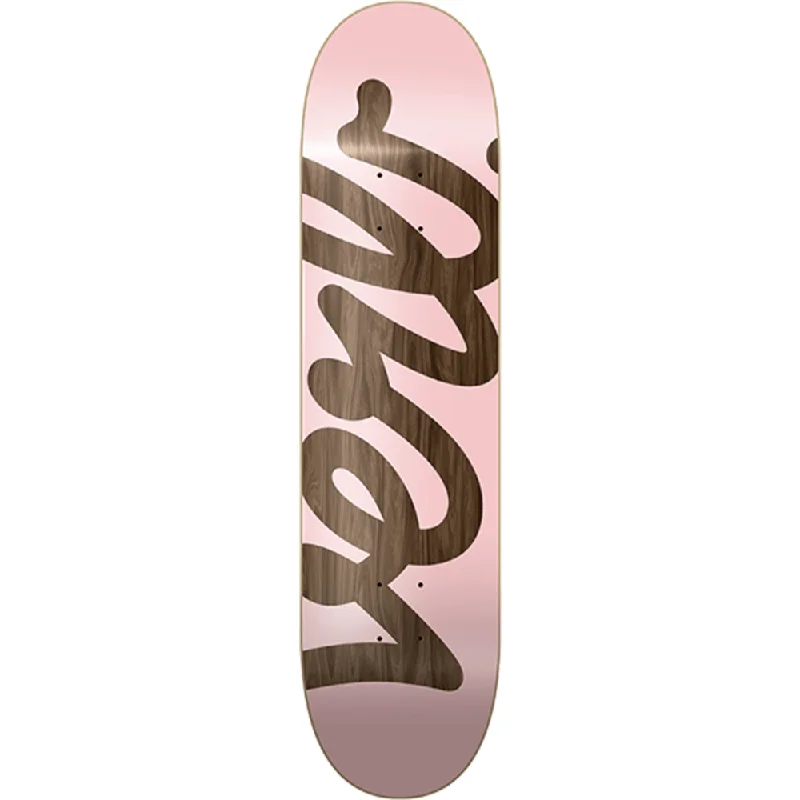 Skateboard Deck with Adjustable Wheelbase-Verb xl Script Skateboard Deck -7.75 Pink DECK ONLY