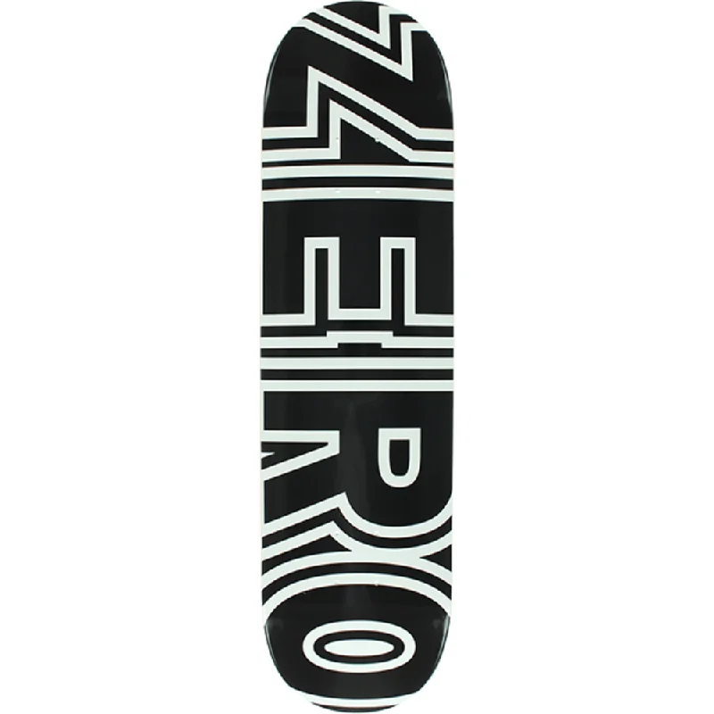 Skateboard Deck with Extra Flex-Zero Bold Skateboard Deck -8.0 Black/White DECK ONLY