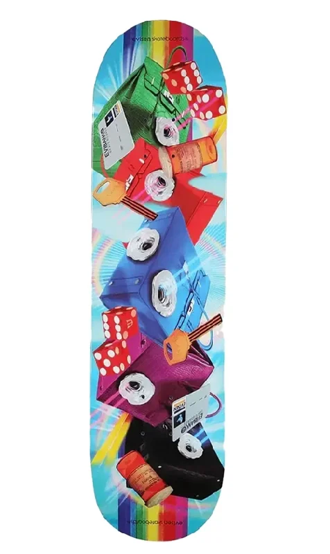 Skateboard Deck with Double Kicktail-Evisen Rainbow Deck 8.06in