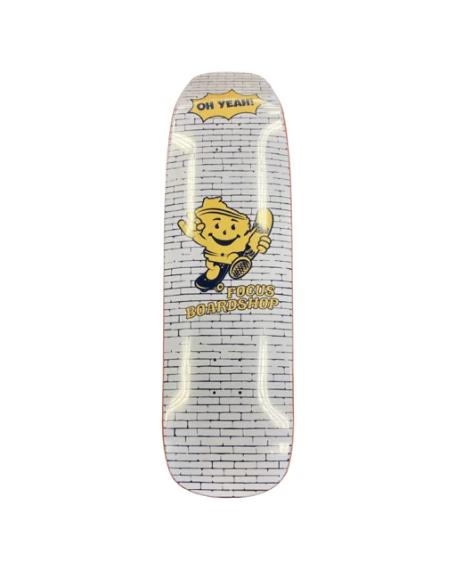 Skateboard Deck with Grip Tape-Focus Wiscool Cruiser Skateboard Deck 9.0" White/Yellow