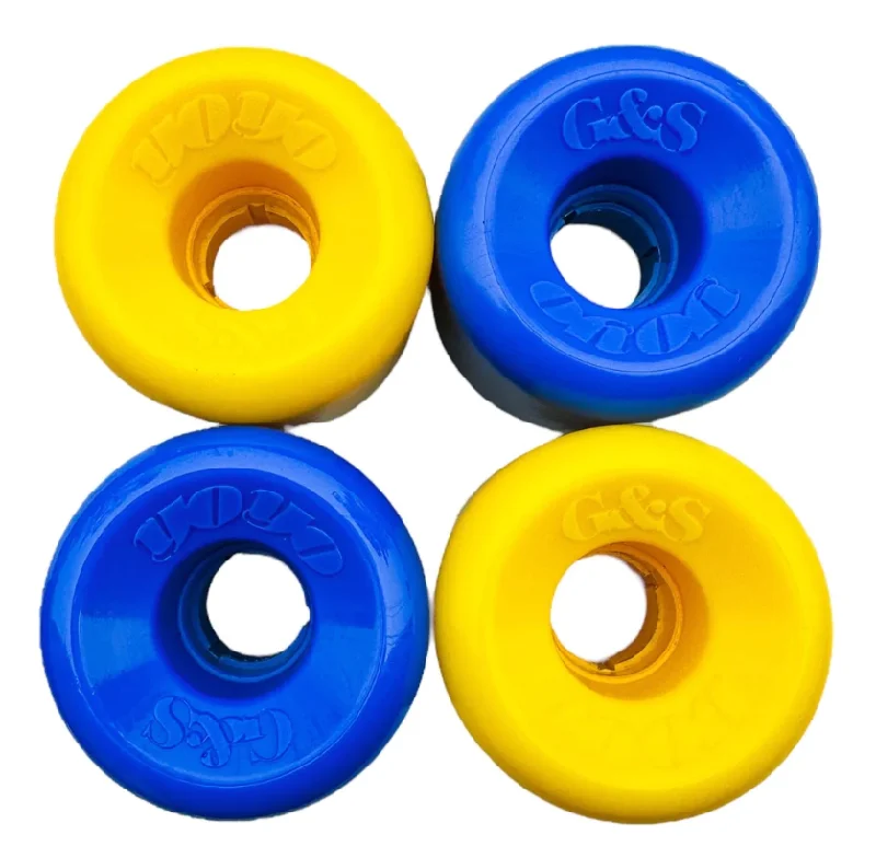 Skateboard Wheels for Freeriding-G&S YO-YO 86A - Mixed Set - Blue + Yellow Wheels