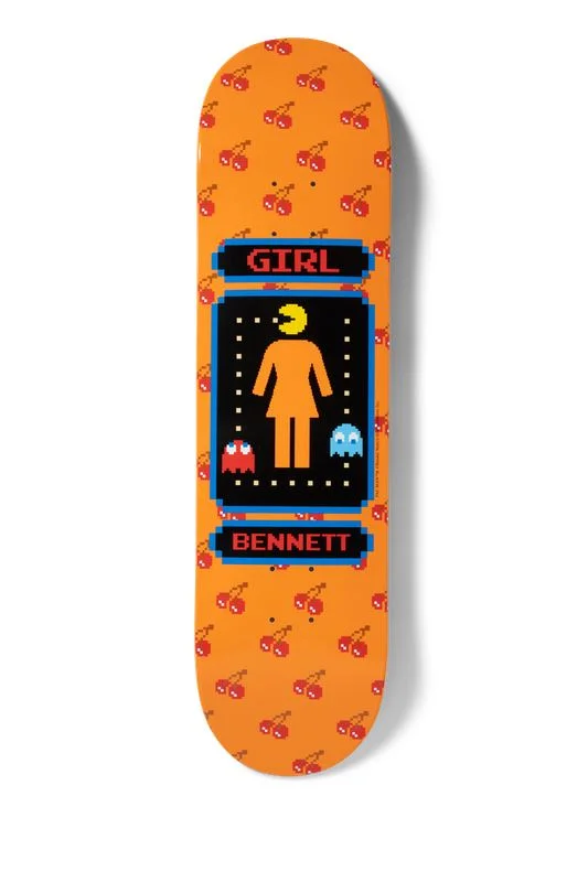 Skateboard Deck with Low Center of Gravity-Girl Skateboard Pac-Man Niels Bennett Skateboard Deck - 8.5"