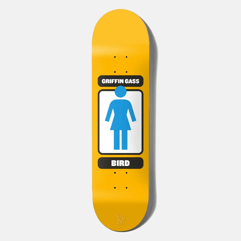 Skateboard Deck with Steep Kick-Girl Skateboards - 8.25" Griffin Gass 93 Til Skateboard Deck - Yellow