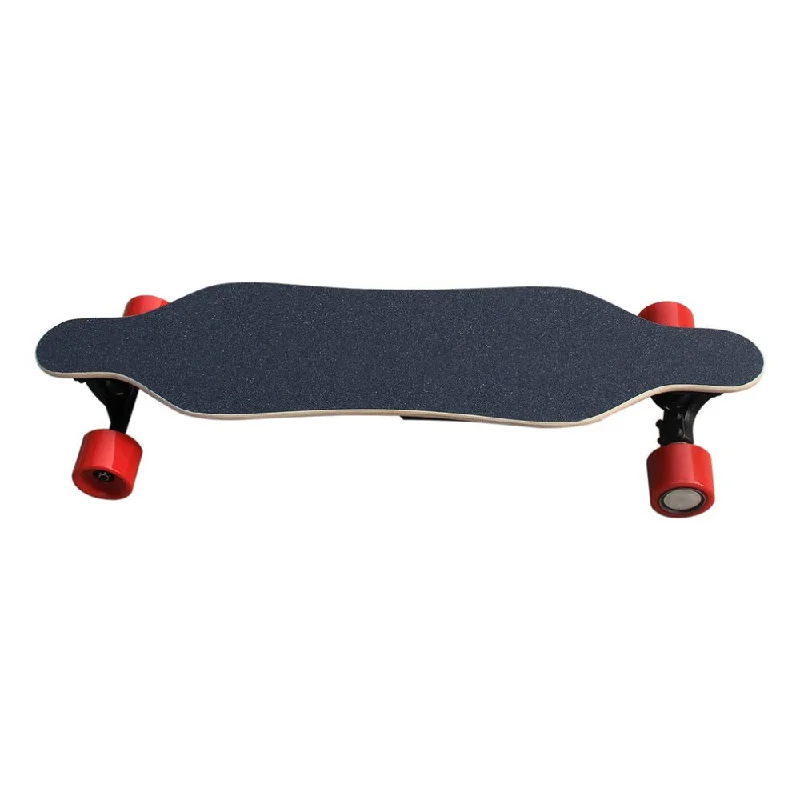 Skateboard for Daily Use-H2A-01 Remote Control PU Wheel Electric Skateboard Single Motor with Red Four Wheels & 4400mAh Long-lasting Lithium Battery