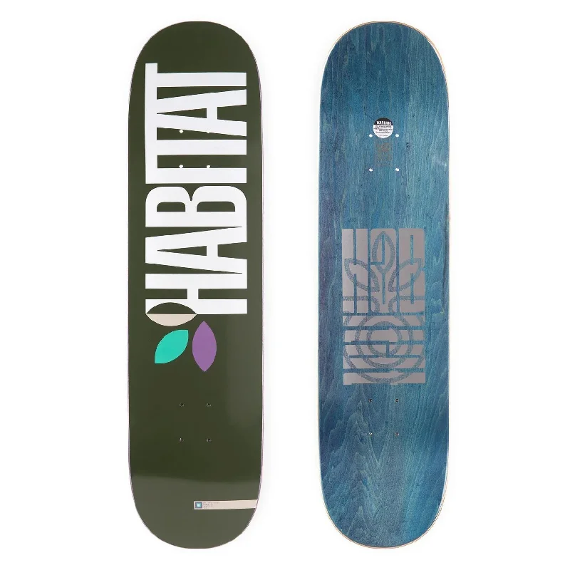 Skateboard Deck with Extra Strong Core-Habitat Apex Bold Green (Twin Tail) Skateboard Deck - 8.25"