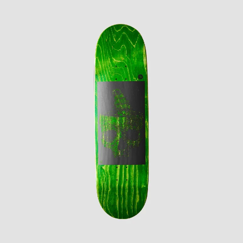 Skateboard Deck for Tight Turns-Heathen Stormy Seas on Taperhead Skateboard Deck Metallic Black/Green - 8.75"