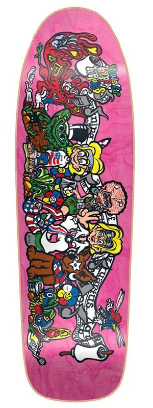 Skateboard Deck with Kicktail-Heritage Nd Howell Hippies Ht Deck Pink Skateboard Deck - 9.375"