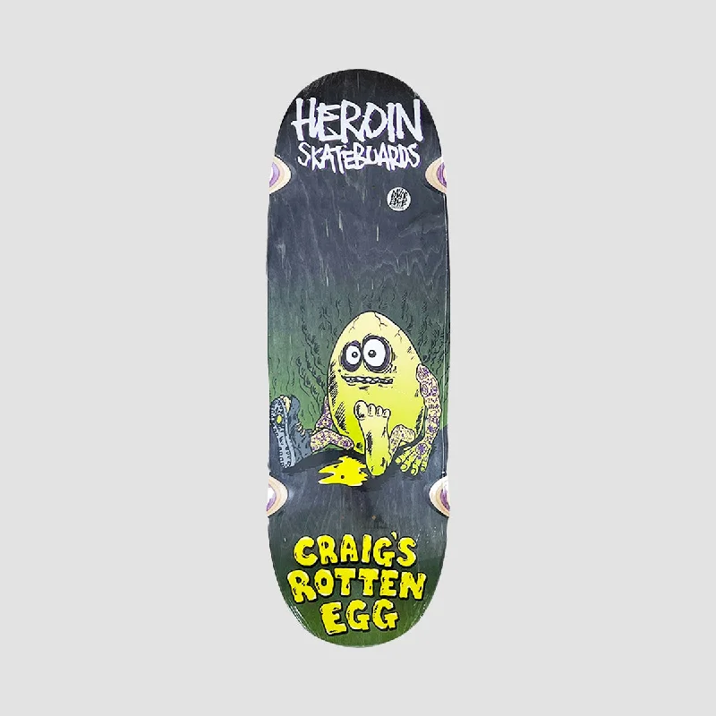 Skateboard Deck for Snowboard Cross-Training-Heroin Craig Questions Craig’s Rotten Egg Razor Edge Skateboard Deck Various Stains - 10"